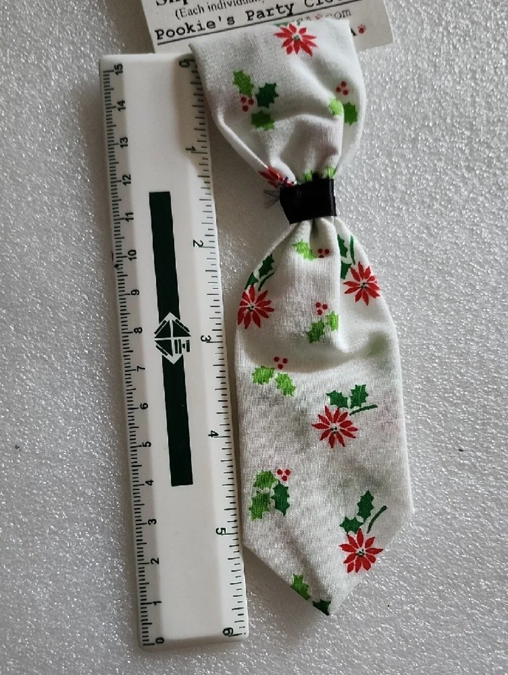Pookie's Party White Holiday Slip-Over Dog Collar Tie